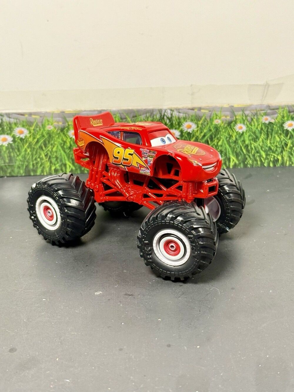 Disney Pixar Cars Custom Monster Truck White Wall Tires Lightning McQueen